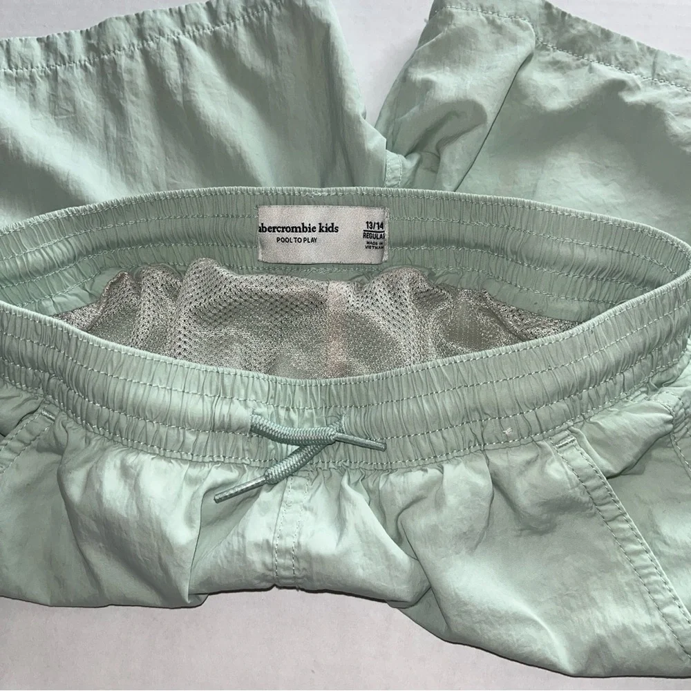 abercrombie kids Boys Swim Trunks Seafoam Mint Green Swim Board Shorts Sz 13/14